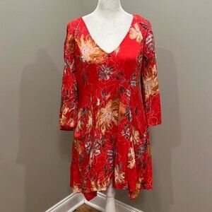 Free People Coral Floral Dress
